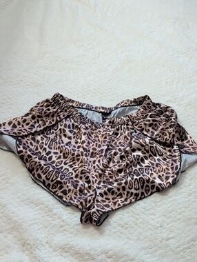 Windsor Pink and Brown Leopard Satin Pajama Shorts